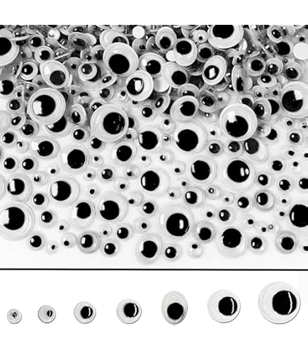 790 stuks wiebelogen zelfklevend, 6 mm, 8 mm, 10 mm, 12 mm, 15 mm, 18