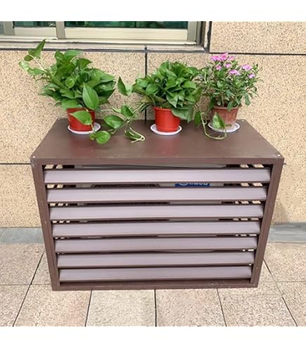 Copri Condizionatore Esterno In Legno - Schermo Protettivo Anti-Pioggia E Supporto Per Vasi - Foto 8