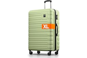 Travely Valise en Polycarbonate, Taille XL, 77 cm, Volume intérieur 100 L, Dimensions 158 cm, Valise à Coque Rigide très Robuste avec roulettes Souples et Serrure TSA, Valises, Valises à roulettes