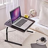 Amazon Basics Iconic Lap Desk | Height Adjustable Laptop Table | Adjustable Table Angle | Cupholder | Carbon Steel | Foldable