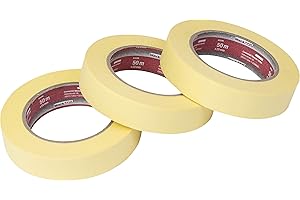 Werkzeyt Kreppband 50 m x 25 mm - Praktisches 3er Set - Für einfache Abdeck- & Malerarbeiten - Universell einsetzbar - Rückstandfrei ablösbar / Abklebeband / Malerkrepp / Feinkreppband / B22299