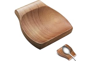 Wekuw Półka na łyżkę kuchenną, narzędzie do sztućców, drewniana półka na łyżki, uchwyt na łopatki do blatu kuchennego, uchwyt na przybory kuchenne, stojak na łyżki do kawy