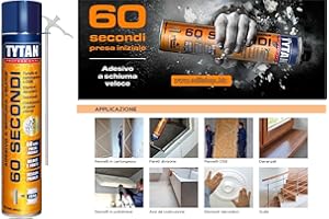 TYTAN PROFESSIONAL Adesivo schiuma poliuretano - 60 secondi Tytan - PROFESSIONAL - manuale 750 ml = 30 metri = 20 Kg. malta/colla NON espandente