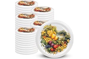 KADAX Lot de 50 couvercles à visser 82 mm de diamètre Métal 6 dents d'encliquetage Couvercle de rechange pour bocaux à conserve Motif : verger