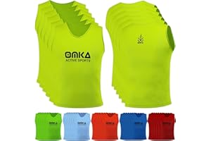 ‎OMKA OMKA 6 Stück (6er-Set) Fußball Leibchen Lätzchen Trainingsleibchen Markierungshemd Fußballleibchen für Kinder Jugend und Erwachsene |
