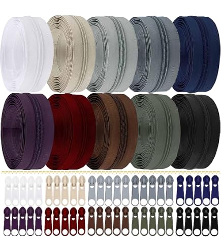 Fermeture Éclair Au Mètre 5m Avec 15 Curseurs - Zip Robuste Pour Couture, Bricolage, Vêtements Et Draps