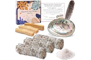 AOXLLK Sage Smudge Kit, White Sage Set, Smudge Kit Natural, Abalone Shell, Smudge Stick set for House, Home Cleansing incense, Burning Sage, Healing, Purifying, Meditation