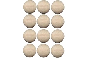 Lot de 12 balles de hockey en bois dur sans rebond, équipement d'entraînement pour le plancher, les planches et les exercices de manutention de balles – 5,1 cm de diamètre