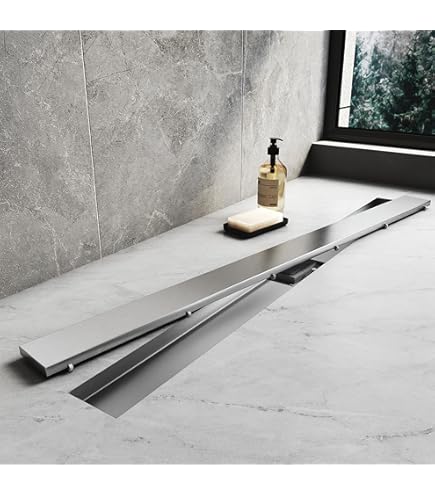 RVS douchegoo-vloerdrain 70cm lang x7cm breed | , rvs kranen