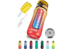 My Vesperbox Termos ze stali szlachetnej, butelka na napoje, zabezpieczona przed wyciekiem, ze słomką lub sitkiem, bez BPA, do przedszkola, szkoły, czerwono-pomarańczowa, 400 ml