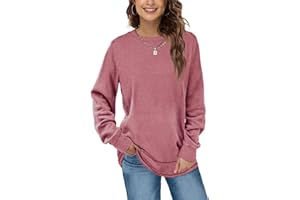 Aokosor Sweatshirts Damen Rundhals Langarmshirt Herbst Winter Pullover Casual Basic Oberteile Tops S-2XL