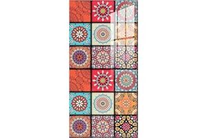 HVIWW Marble Tile Stickers 60 x 30cm, 10 Pcs Self Adhesive Wall Tiles Waterproof, Stick on Tiles for Bathroom, Kitchen, Backsplash (Turkish Color)