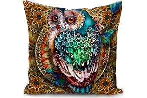 KUNQIAN Uggla kuddöverdrag uggla prydnad gåvor prydnadskudde fodral dekor för hem vardagsrum bäddsoffa dekorera 45 cm x 45 cm