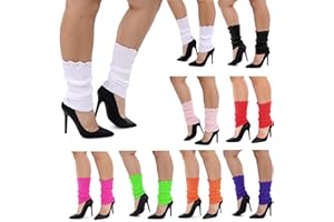 I LOVE FANCY DRESS Ladies Leg Warmers - 80s Fancy Dress Accessory - 1980s Pop Star Dancer Icon Neon Rave Dance Roller Disco