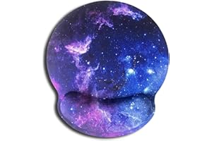 AILRINNI Tapis de Souris Ergonomique - Tapis de Souris Gamer avec Repose Poignet en Gel, Confort avec Repose-Poignet Gaming Mouse Pad pour Ordinateur et Ordinateur Portable - Galaxie