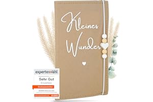 MAHEWA® Mutter-Kind-Pass-Hülle Österreich aus Filz-Stoff | Mutterpass-Organizer Mutterpass-Tasche Schutzhülle (Mutterkindpass "Kleines Wunder", Beige)