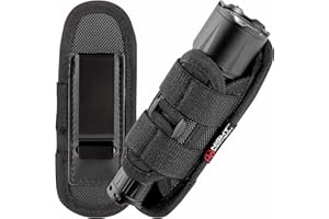 NP NIGHT PROVISION TH2 Series Compact Tactical Flashlight Holster with Metal Belt Clip, Stretchable Holder for Police, Military, Security Belt