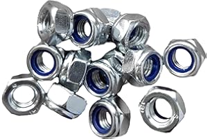 LLB M12 Nyloc Hex Nut Locking Metal Steel Sheet Zinc Plated 12mm Nut Box of 10pcs