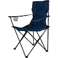 Nexos Angelstuhl Anglerstuhl Faltstuhl Campingstuhl Klappstuhl mit Armlehne und Getränkehalter praktisch robust leicht blau