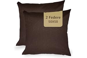 GENERICO Federe Cuscini Divano 50x50 - Copricuscini 50x50 - Federe per Cuscini Divano e Camera da Letto - Federe per Cuscini Decorativi Divano 2 pezzi Marrone