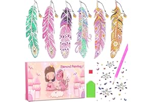 Amteker Diamond Painting Kinder, DIY Lesezeichen Geschenke für Mädchen 6-11 Jahre, Bastelset Kinder ab 4-6 Jahre, Adventskalender Füllung Basteln Mädchen 4-8 Jahre