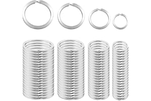 KGGZKG 80 Stück Schlüsselringe 4 Größen 15mm 20mm 25mm 30mm Schlüsselring SchlüSselanhänger Ringe zum Basteln Keyring Keychain Klangfeiler Flacher Schlüsselbund für Schlüssel Diy Kunsthandwerk