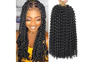Xtrend 7Packs Noir 12 pouces Passion Twist Cheveux Vague D'eau Crochet Tresses pour Passion Twist Tressage Extensions de Cheveux 18Strands/Pack