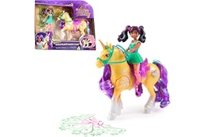 Unicorn Academy Set - Ava und Pflanzen-Magie Leaf mit echter Mähne und Schweif sowie magischer Leuchtfunktion, ca. 12 cm große Originalfiguren zur beliebten Netflix Serie, für Kinder ab 4 Jahren