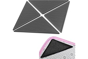 BLBK Chwytaki dywanowe do podłóg, 4 sztuki antypoślizgowe i wielokrotnego użytku nadające się do prania taśma chwytakowa do mat podłogowych, podłóg z twardego drewna, wszystkie rodzaje i rozmiary dywanów