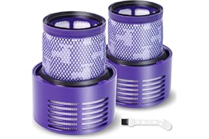XLX Filtre de Remplacement pour Dyson Cyclone V10 SV12, 2 Packs de Filtres et 1 Brosse de Nettoyage Compatibles avec Dyson Cyclone V10 Animal Absolute Motorhead SV12, Remplace la Pièce n° 969082-01