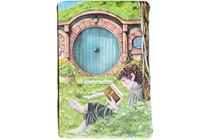 ACARICIANDO PAPEL CON HISTORIAS Funda artesanal mediana de terciopelo de solapa para libros del Hobbit + marcapáginas de regalo, funda de algodón ecológico, acolchada. Regalo ideal para adolescentes