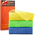 3 Pieces African exfoliating net African Net Long Net Bath Sponge Exfoliating Shower Body Scrubber Back Scrubber Skin Smoother,Great for Daily Use (Yellow, Green, Blue)