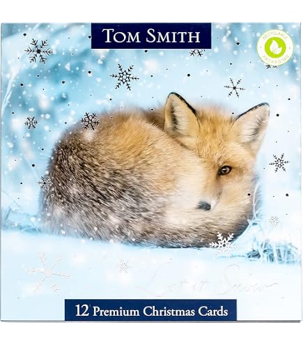 Tallon Luxus-Weihnachtskarten 'Festive Wonderland' - 12 Stück, Schmal Mit Hirsch & Fuchs