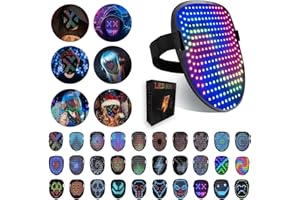 megoo Led Maske mit Geste Sensing Transforming,Led Elektronische Digital Light Up Glow Maske für Halloween Rave Maskerade Karneval Kostüm Cosplay DJ Party,Coolste Led Masken Für Kinder Erwachsene