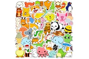 BOMULEZG 50 Piezas Pegatinas Infantiles Animales Pegatinas De Animales Para Niños Vinilo Impermeables Stickers Para Diario Scrapbooking Calendarios Portátil Maleta Coche Monopatines Bicicleta