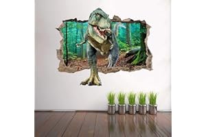 Shengruili Dinosauro Rotto Parete Adesivi Murali,Adesivi Murali Dinosauri 3D,Adesivo da Parete Dinosauri Cameretta,Adesivi Murali Decorazione Mural,per Armadio Cameretta Adesivi Bambini