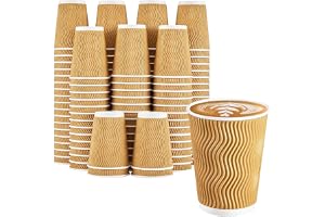 LATERN 50 st kaffekoppar av kraftpapper, 360 ml 3-lagers isolerade krusning väggkoppar engångs återvinningsbara takeaway-kopp