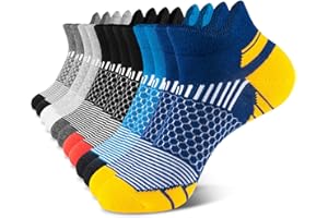 Niofind Skarpety męskie, krótkie skarpety sportowe, bawełniane skarpety męskie, grube dno do wędrówek i jazdy 6 par