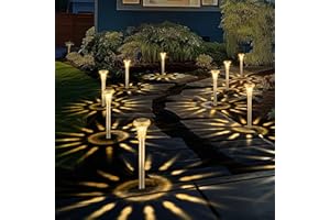 SonPen Solarlampen für Außen 6 Stück LED Solarleuchten Garten, IP65 Wasserdichte Edelstahl Solar Gartenleuchten, Energiesparend Solar Lampe Outdoor für Terrasse, Rasen, Hof, Wege(WarmWeiß)