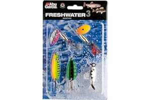 Abu Garcia Freshwater Mix 3 – Premium Lure Assortment for Trout and Perch Fishing – Includes Spinners, Spoons, and Soft Bait – Complete Freshwater Fishing Kit, Assorted Varied