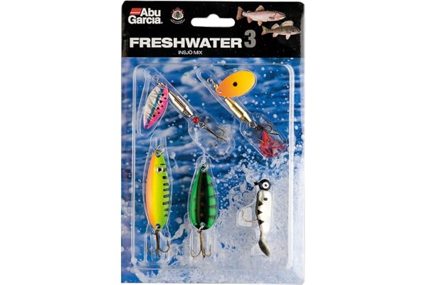 Abu Garcia Sötvatten Blanda 3, Premium Betessortiment För Öring- Och Abborrfiske, Inkluderar Spinnare, Skedar Och Mjuka Beten, Komplett Fiskesats För Sötvatten, Assorted Varied