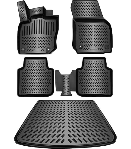 Lot Tapis Caoutchouc 3D + Bac Coffre Skoda KAMIQ 2019-2025 - Protection Complète