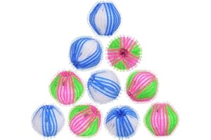 WUKEMAOYI 10 Pcs Boule Anti Poils Machine a Laver, Boules de Peluches Anti Poil Machine à Laver, Boules de Peluches Réutilisables pour Enlever les Poils d'animaux de Chat Chien