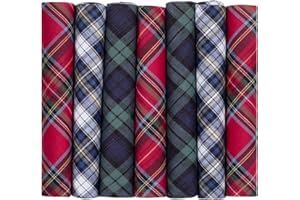 MANDITTIONS 7 Pack of Tartan Cotton Handkerchiefs