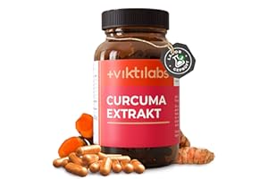 ‎VIKTILABS Kurkuma Kapseln - Kombination aus Kurkuma-Extrakt, Pulver & Piperin - 20-fach höhere Bioverfügbarkeit - Sicher dosiert mit 225,6 mg Curcuminoiden - 100% vegan & laborgeprüft (1er Pack)