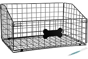 APITOS Indestructible Dog Toy Basket-Metal Dog Toy Box for Living Room Area-Chew-Proof Dog Food Toy Storage Container Basket-Puppy Toy Bin-for Leashes,Blankets,Toys Pet Toy Organiser Boxes