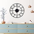 Craftter Numarical Number Metal Analog Wall Clock For Home, Office, Living Room, (Medium-24 Inch), Black