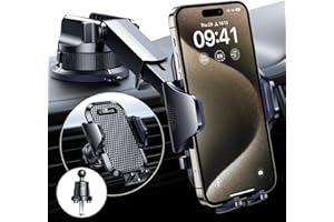 VANMASS [2025 True Military-Grade Best Car Phone Holder [Upgraded Suction & Clip] Rotatable Universal Mobile Phone Mount Dashboard Windscreen Vent for iPhone 17 Pro Max 16 15 14 Samsung, Dark Black