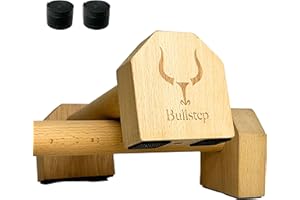 Bullstep® - Barras Paralelas Calistenia en casa Madera Portables | Barra Flexiones Soporte Suelo | Push up Bar | Agarres Paralelos Antideslizantes Para Gimnasia Fitness Yoga | Accesorios Crossfit