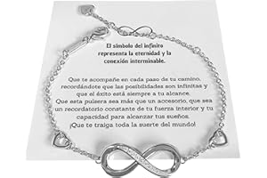 INFINITLIVING Pulsera infinito mujer tendencia en Plata Ley 925 con Circonita Cúbica. Regalo cumpleaños chica, aniversario madre, amiga, hermana, compañera. Con elegante caja, bolsa y tarjeta escrito español